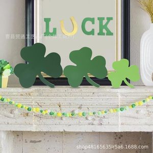 Decoración de Trébol de Madera, Adorno de Mesa para el Día de San Patricio, Estilo Moderno, Hecho a Mano, Decoración para Fiestas - Product Image 4