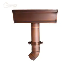 OEM Metal Building Material Copper Circular Rain Gutter For Drainage System roof drain boxroof drain system