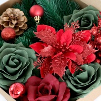 ESTICK Kunstmatige Rozen Kerstbanket Cadeaubox - Handgemaakte Kunststof Hars Schuim DIY Decoratie Ecologisch Amerikaanse Stijl Lichtgewicht