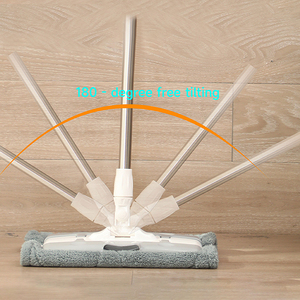 Serpillère plate en microfibre professionnelle, serpillère rectangulaire avec manche en acier, <span class=keywords><strong>essoreuse</strong></span> automatique pour le nettoyage des sols, des fenêtres et des murs, remplacement - Product Image 1