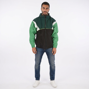Custom Logo Front <b>Canvas</b> Waterproof Breathable Hooded Windbreaker Track <b>Jacket</b> Linen Lining <b>Mens</b> Plus Size Zip-Up - Product Image 1