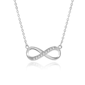 925 in argento Sterling Infinity collana pendente per le donne classico amore <span class=keywords><strong>cuore</strong></span> <span class=keywords><strong>con</strong></span> diamanti di alta gioielleria e catena a maglie - Product Image 3