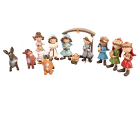 Produits en stock Statues religieuses catholiques en résine Mini crèche chrétienne blanche 10 cmH Sainte Famille Crèche