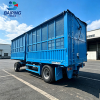 Remorque agricole et de transport de marchandises générales à double essieu avec barre de traction et poteaux de clôture, fabriquée sur mesure en usine