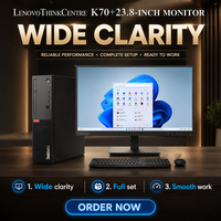 Computadora de Escritorio Lenovo ThinkCentre K70 Nueva, I3-14100, 8GB/16GB DDR5, NVMe SSD+HDD, Monitor de 23.8 Pulgadas, PC para Oficina y Negocios, Windows