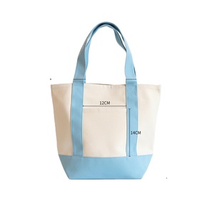 12-Piece <b>Mini</b> Canvas Tote Bags 13'x11'x6' Small Bulk Pack Pocket Handle Blank Heavy-Duty Reusable <b>Supermarket</b> Use Morandi - Product Image 1