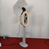 Photomaton portable réglable en hauteur compatible avec iPad et appareil photo reflex numérique, photomaton en libre-service pour les mariages, les fêtes et les événements