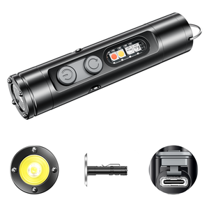 Ngoài trời <span class=keywords><strong>Torch</strong></span> ánh sáng tầm xa siêu sáng đèn pin COB Keychain làm việc ánh sáng có thể sạc lại <span class=keywords><strong>Led</strong></span> đèn pin <span class=keywords><strong>Zoomable</strong></span> đèn pin - Product Image 2