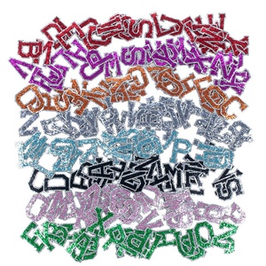 Shenglan-Parche colorido con letras de lentejuelas del alfabeto, parches reflectantes bordados, apliques brillantes - Product Image 1