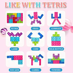 Jouet sensoriel en silicone Puzzle Pop Fidget Push <span class=keywords><strong>Bubble</strong></span> pour soulager le stress, la concentration et la stimulation tactile pour tous les âges - Product Image 3