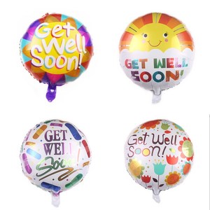 Palloncino in Foil Rotondo da 18 Pollici 'Get Well Soon' per Compleanno, Palloncini per Augurare Pronta Guarigione, Decorazioni per Feste di Celebrazione Familiare - Product Image 1