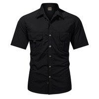 Nouvelle Arrivée Chemise Homme Décontractée Style Workwear Ajustée Séchage Rapide Été Tissée en Popeline Nylon Polyamide 3XL avec Fermeture Éclair Perlée