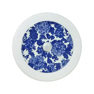 Veilleuse à induction en porcelaine bleue et blanche en cuivre pour enfants