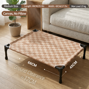 Lit surélevé pour animaux de compagnie avec housse amovible et lavable, structure métallique surélevée pour petits chiens, chats, chiots, usage intérieur - Product Image 6