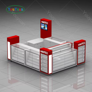 Telefonreparatur-<span class=keywords><strong>Kiosk</strong></span>: Glasregale für Slatwall, Ladentheke für Handygeschäfte – Weiß, Schwarz und Orange für Einkaufszentren mit Handyzubehör - Product Image 6