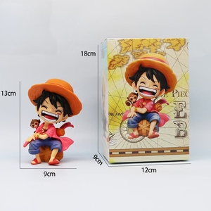 Figura de acción de anime personalizada al por mayor de <span class=keywords><strong>One</strong></span> <span class=keywords><strong>Piece</strong></span>: Luffy, <span class=keywords><strong>Zoro</strong></span>, Sanji, lindos personajes sentados y riendo, modelo de PVC, juguete, decoración para coche, regalo a granel - Product Image 4