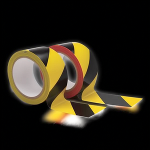 PVC Warning <b>Tape</b> Adhesive <b>Tapes</b> Red <b>White</b> Yellow Black Stripes Safety Marking - Product Image 3