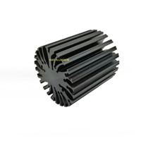 Dissipateur thermique en aluminium sur mesure pour éclairage LED 86(OD)*90(L)mm, dissipateur thermique extrudé usiné CNC avec surface anodisée noire