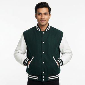 Chaqueta Varsity de Lona con Bordado Personalizado para Hombre, Mangas Largas, Calidad Premium, Reversible, Impermeable, Resistente al Viento, Transpirable, para Invierno - Product Image 1