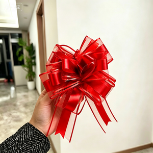 Ruban en plastique rouge classique simple multicouche pour voiture de mariage, sapin de Noël, emballage cadeau, accessoires - Product Image 3