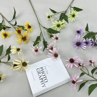 Buket Bunga Daisy Sutra Buatan Tangan Modern Grosir, Warna Campuran, Tangkai Panjang, Bunga Palsu untuk Dekorasi Pernikahan, Rumah, Hotel