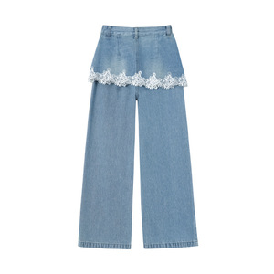 <span class=keywords><strong>Jeans</strong></span> da Ragazza Lin 2026 Nuovi con Patchwork in Pizzo, <span class=keywords><strong>Jeans</strong></span> Svasati per Ragazze Adolescenti - Product Image 2