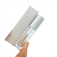 Tube de rouge à lèvres cosmétique en plastique transparent avec bouchon à vis personnalisé et impression sérigraphique
