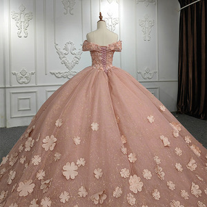Robes de soirée et de bal Jancember 9939, rose, à fleurs, épaules dénudées - Product Image 5