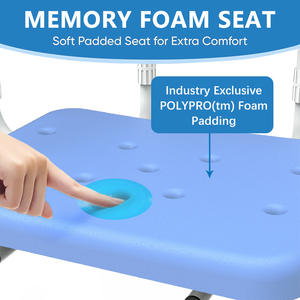 Chaise de douche avec accoudoirs et dossier amovibles en alliage d'aluminium, avec coussin doux et confortable pour une sécurité accrue à l'hôpital et à la maison - Product Image 3