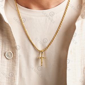 Gemnel kalung liontin pria lapis rhodium emas 18k perak murni 925 kualitas tinggi - Product Image 6