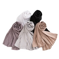 Foulards en coton respirants de qualité supérieure, hijabs plissés en jersey côtelé, turbans extensibles pour femmes