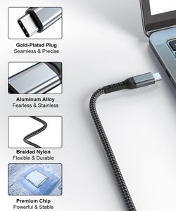 <b>Type</b> <b>C</b> <b>Cable</b> Fast Charging USB <b>C</b> <b>Cable</b> 240W 5A Factory Custom 1m 2m 3m Nylon Braided PD 3.1 <b>Charger</b> Cord Lead USB <b>Cable</b> <b>Type</b>-<b>C</b> - Product Image 4