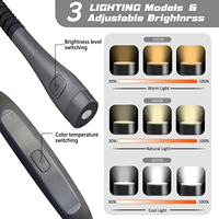 Luz de Lectura Recargable para el Cuello con 3 Temperaturas de Color, Brillo Ajustable, 1000mAh, Tipo-C, Manos Libres