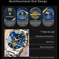 POEDAGAR 996 Nouvelle montre-bracelet de luxe pour homme, étanche, chronographe lumineux, montre à quartz pour homme en acier inoxydable