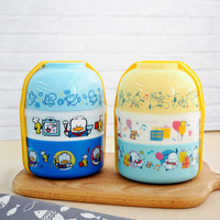 Boîte à déjeuner pour enfants japonais Boîte à bento Poupée Geisha Poupée Kokeshi Conteneur alimentaire à deux étages