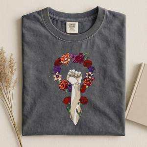 T-shirt Floreale da Donna Colori Aziendali Vestibilità Regolare Girocollo Manica Corta 100% Cotone Primavera Estate Abbigliamento Casual - Product Image 3