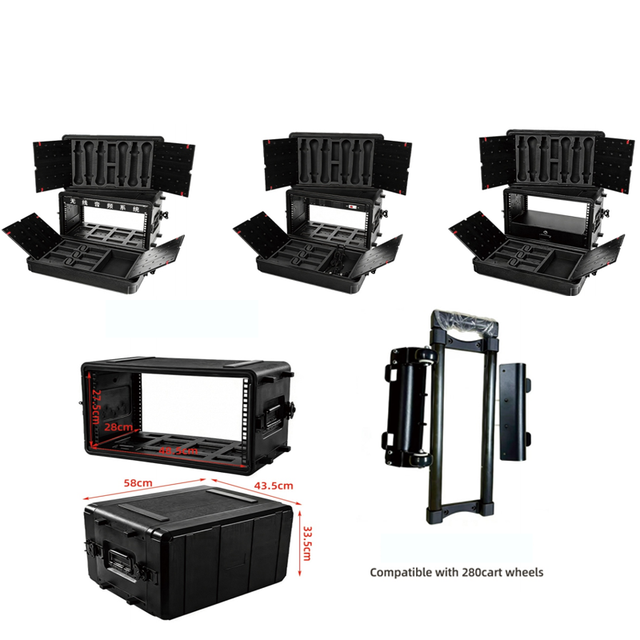 6U Box Wireless Microphone Microphone Storage PE Toolbox protection Wireless Audio System Equipment Anti Drop Aviation Box