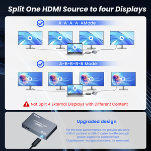 Syong nhà máy 4K HDMI <span class=keywords><strong>1</strong></span>.4 <span class=keywords><strong>Splitter</strong></span> 1x4, UHD 3D HDCP vượt qua Video <span class=keywords><strong>Splitter</strong></span> & chuyển đổi với 4 cổng, HDMI <span class=keywords><strong>Splitter</strong></span> <span class=keywords><strong>1</strong></span> trong 4 4 4K x 2K - Product Image 3