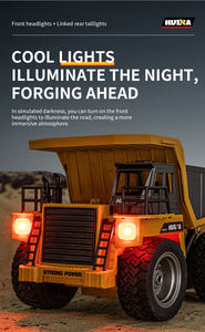 Huina 1533 1/18th 9CH Semi-alloy Remote Control Dump Truck 2.4GHz Rc Engineering Dumper <strong>Lorry</strong> Model with Lights - Product Image 6