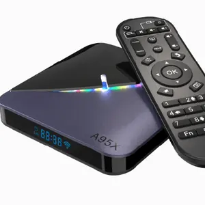 Caixa de tv a95x f3 amlogic s905x3, caixa inteligente de suporte bt 2 + 16 /4gb + 32/64gb, dual 5g, wi-fi, android 9.0, caixa de tv a95x, f3