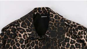 OUDINAロングコートトレンチコート女性用卸売りファッション冬XXLプラスサイズ膝上カジュアルヒョウ柄特大 - Product Image 5