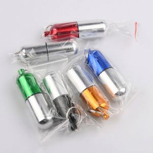 Outdoor Waterproof Aluminum Metal Box Holder <b>Mini</b> Small Medicine <b>Bottle</b> Aluminum Pill Box with Keychain - Product Image 4