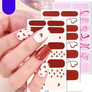 16 Puntas Decorativas para <span class=keywords><strong>Uñas</strong></span> <span class=keywords><strong>con</strong></span> Diseño Romántico de Labios Rosados y Rojos, Adhesivos para <span class=keywords><strong>Uñas</strong></span> para el Día de San Valentín - Product Image 1