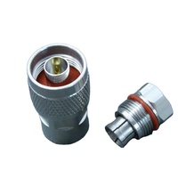 Abrazadera de enchufe macho tipo N de 50ohm Conector coaxial RF Cable alimentador de espuma de 1/4 "(chapado en oro interno)