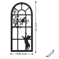 Marcos de Metal negro para ventanas arqueadas de interior, decoración artística, placa de corte láser, Hoja para colgar en el hogar