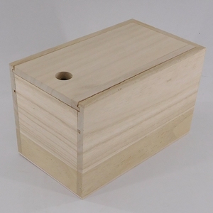 Boîte à couvercle coulissant en bois non fini Boîte d'emballage de tasse en bois non peinte - Product Image 4