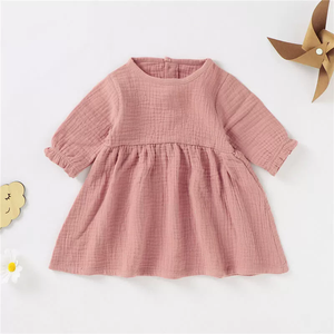 ชุดเดรสเจ้าหญิงสำหรับเด็กผู้หญิงแรกเกิด พร้อมสายคาดหลังแบบติดกระดุม  กระโปรงเด็กสำหรับฤดูใบไม้ผลิและฤดูร้อน - Product Image 5