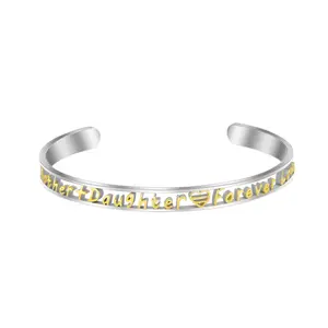 Brazalete personalizado de Metal dorado de 18K, pulsera "el amor de la madre es para siempre"