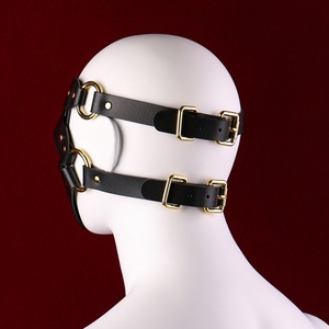 Máscara BDSM de Cuero con Anillos Metálicos Ajustables, Máscara Fetiche para Parejas, Juegos de Bondage para Adultos - Product Image 6