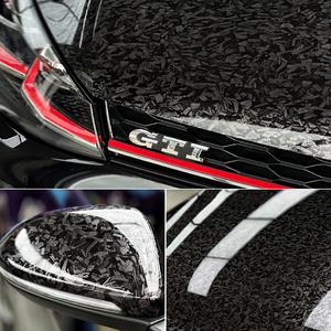 Antes después burbujas libres de aire 8d envoltura de vinilo de fibra de carbono negro autoadhesivo mate brillo forjado envoltura de vinilo de fibra de carbono para coche - Product Image 3